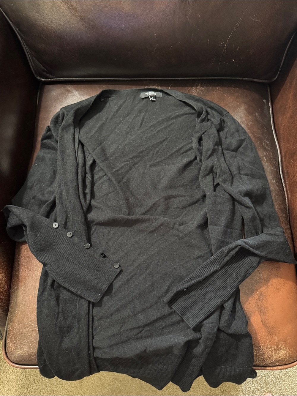 Women’s Black Lightweight Cardigan Sweater - Unbranded
